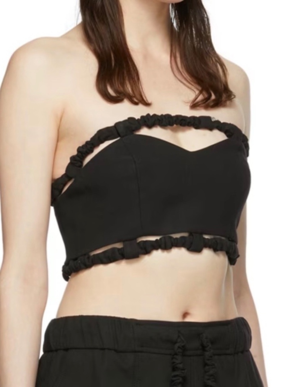 Ganni Strapless Black Cropped Top - Picture 2 of 9